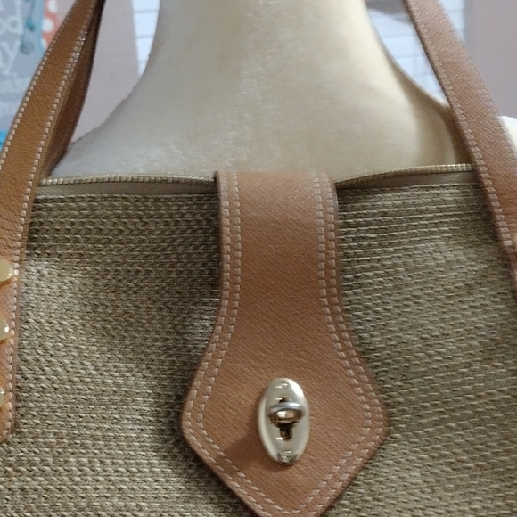 Eric Javits Squishee Raffia Straw & Camel tote - Picture 4 of 7